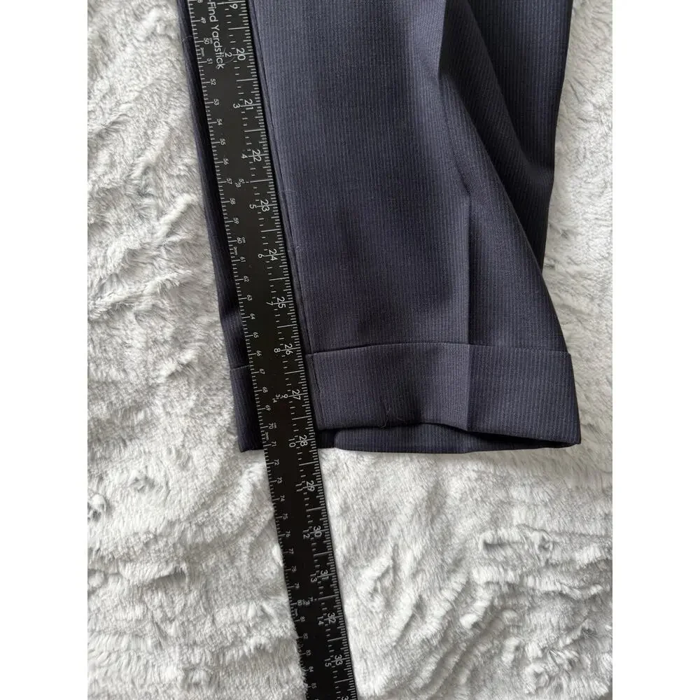 Bachrach Men’s Wool Suit 40 Navy Pinstripe Blazer Pants Made In Italy Classic